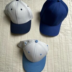 Blue and White Baseball Hats